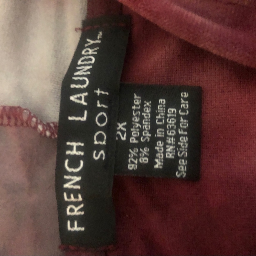 French Laundry Tie-Dye Velvet Hoodie and Joggers — Burgundy, Pink, Gray - Picture 7 of 8